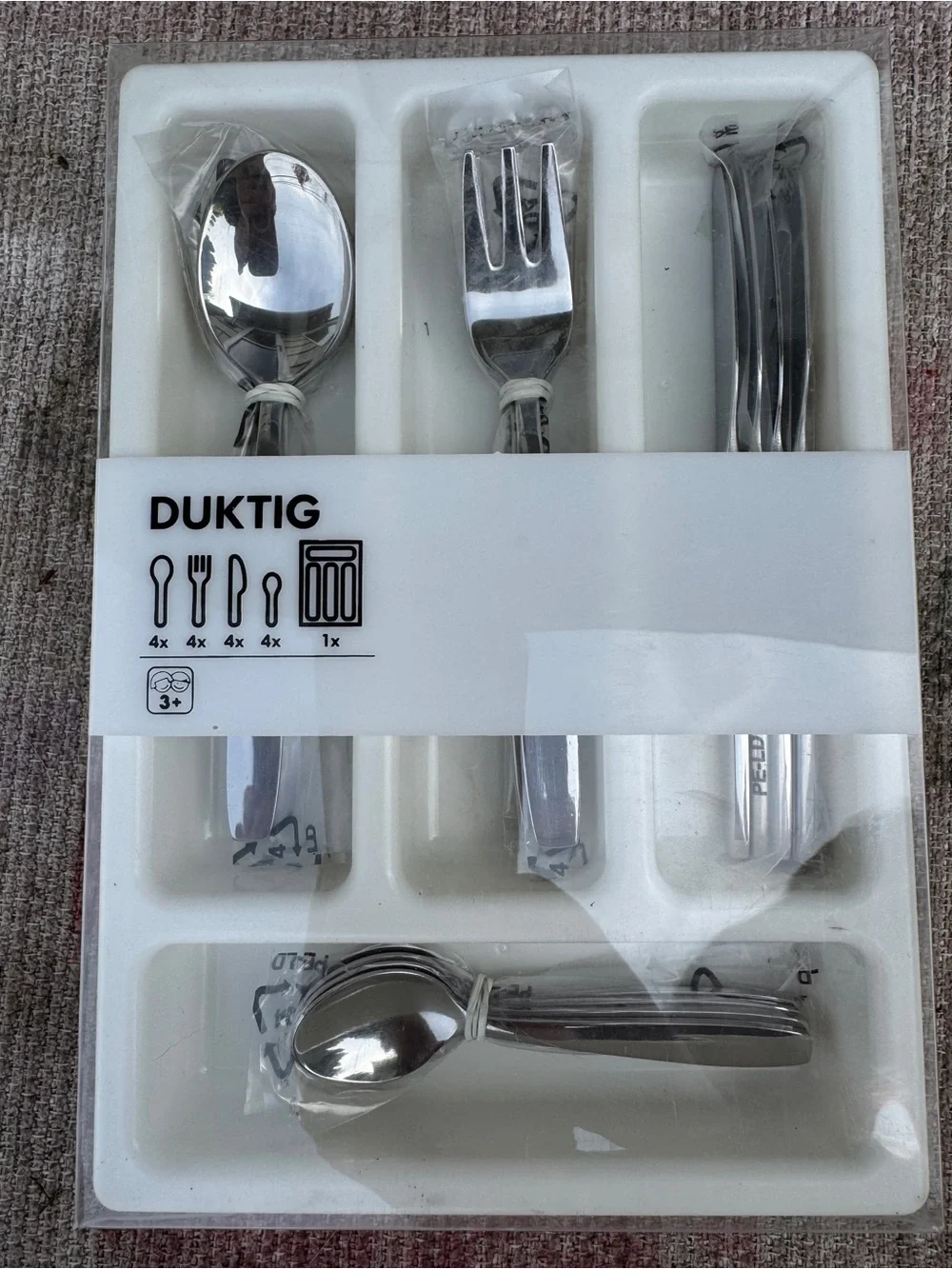 IKEA DUKTIG Polished Silver Kids Flatware Set
